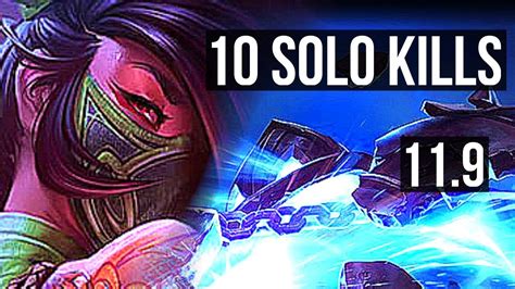 AKALI Vs XERATH MID DEFEAT 10 Solo Kills 300 Games Dominating