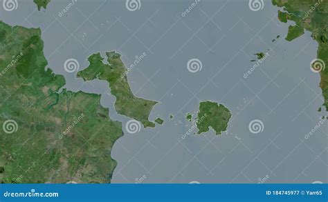 Bangka Belitung Indonesia Outlined Satellite Stock Illustration