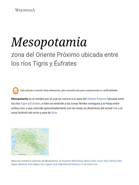 Mesopotamia Wikipedia La Enciclopedia Libre Pdf Mesopotamia