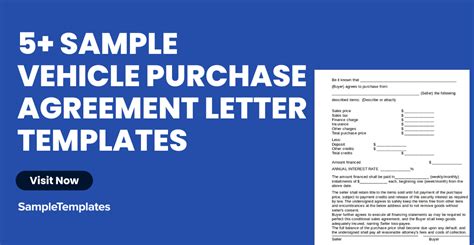 Free 5 Vehicle Purchase Agreement Letter Templates In Pdf Ms Word