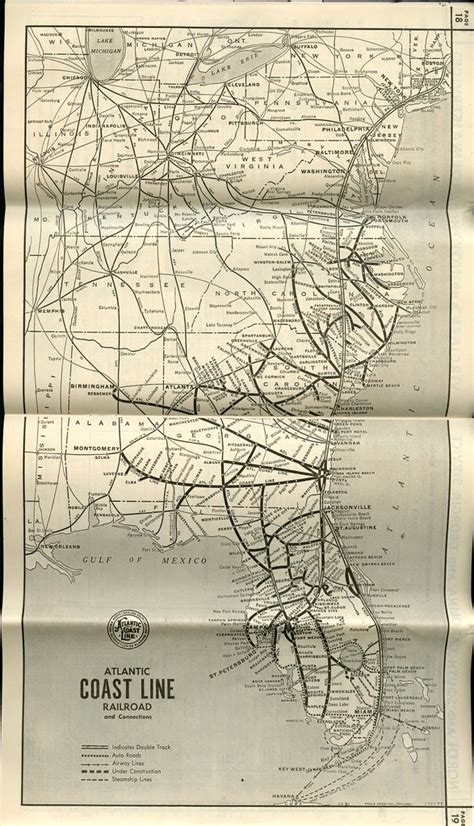 Atlantic Coast Line Railroad System Map 1952 April 27 1