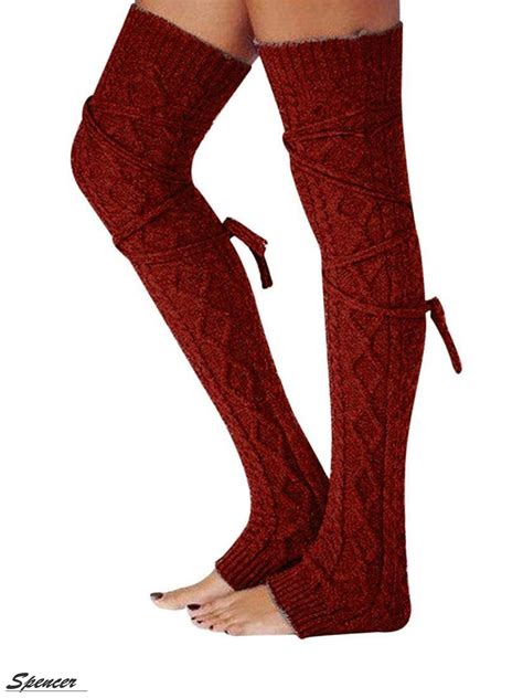 Spencer Women S Crochet Knitted Stocking Over Knee Thigh High Socks Leg Warmers Winter Boot