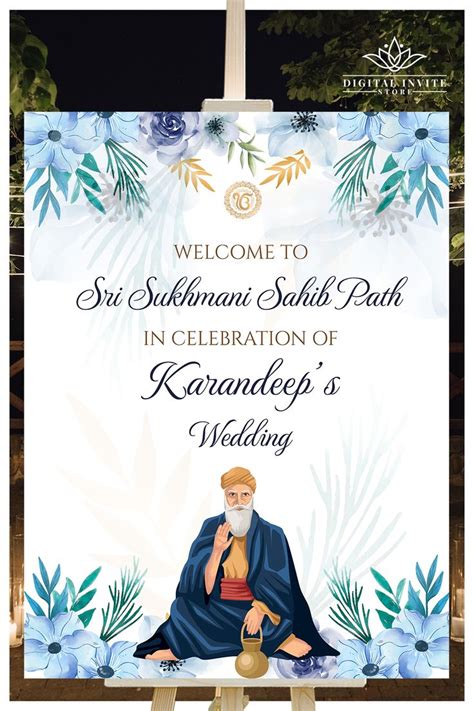 Sukhmani Sahib Path Welcome Sign Traditional Elegance