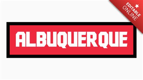 Albuquerque With Customizable Rectangle And Outline Text Effect