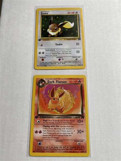 Pokemon St Edition Dark Flareon Eevee Rocket Set Vintage Values Mavin