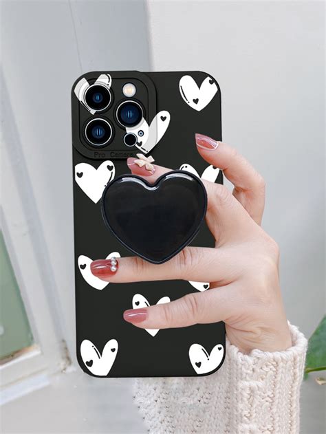 Funda Para M Vil Con Estampado De Coraz N Con Agarre De Tel Fono