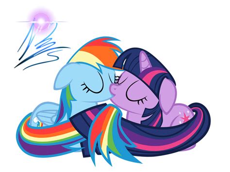 Rainbow Dash And Twilight Sparkle Kiss