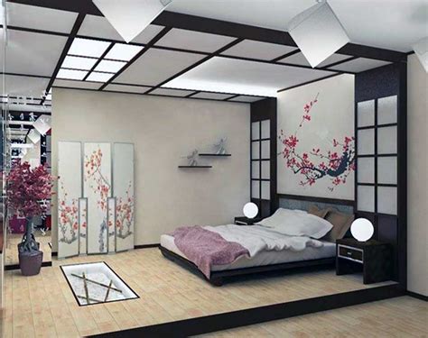 Japanese Bedroom Interior Paintings Decoration Design Ideas - Japanese Platform Bedroom Sets