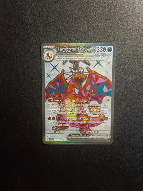 CARTE POKÉMON DRACAUFEU EX full art 215 197 Charizard Anglais Flammes