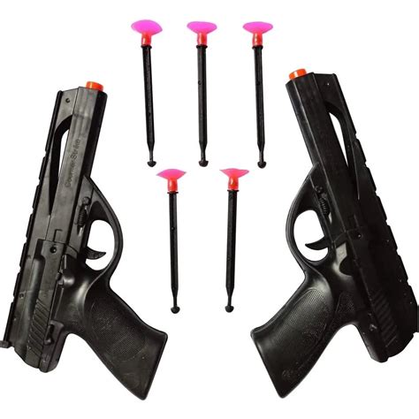 Kit C 2 Pistolas Lança Dardos Arma De Brinquedo C 6 Dardos