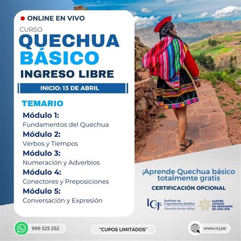 CURSO EN QUECHUA BÁSICO Instituto de Capacitación Jurídica