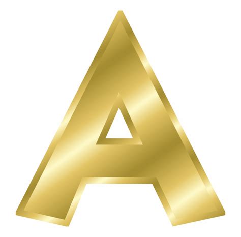 Gold Letter Golden Letter A Png - Clip Art Library