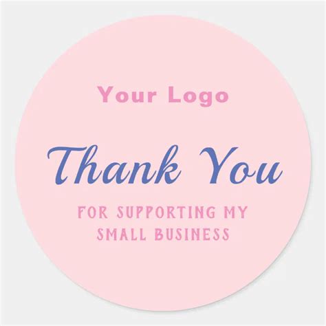 Thank you Business logo Classic Round Sticker | Zazzle