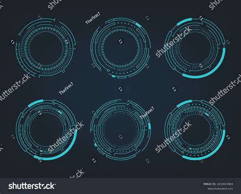 Futuristic Abstract Hud Circle Technology Elements Stock Vector Royalty Free 2253015983