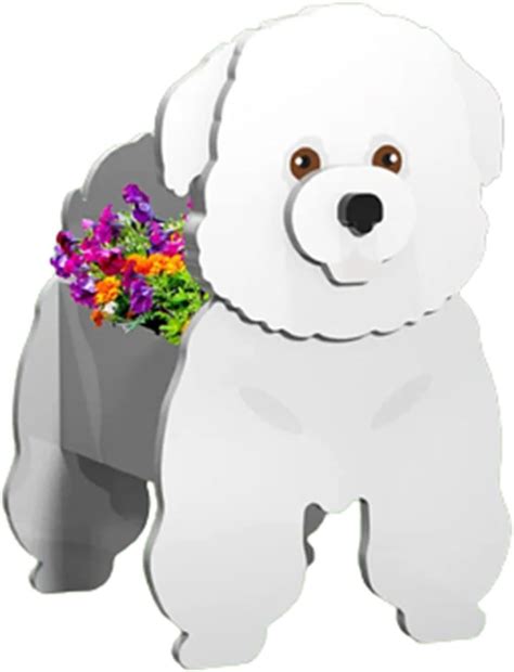 Qutbag Dog Planter Pot Cute Bichon Frize Dog Flower Pots