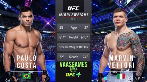 PAULO COSTA VS MARVIN VETTORI FULL FIGHT UFC FIGHT NIGHT YouTube