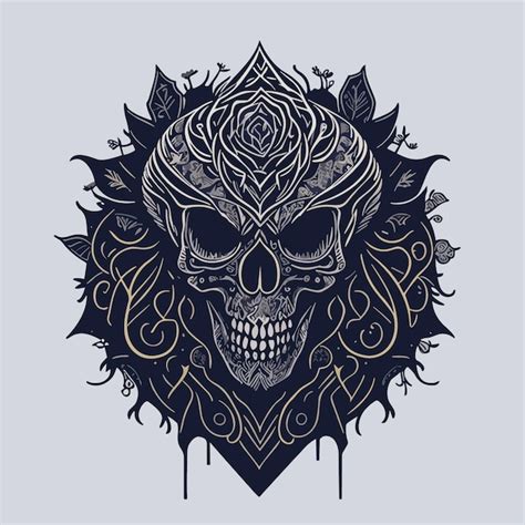 A Skull Head Vector Artwork For A Tshirt And Poster Design Illustration Premium Ai Generated