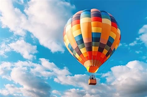 Coloridos Globos Aerostáticos En Vuelo Generados Por Ia Foto Premium