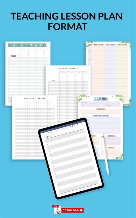 Teacher Lesson Plan Template Printable Lesson Planner Lesson Etsy