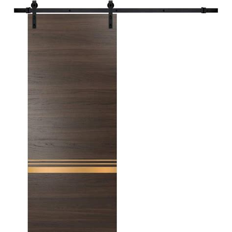 Sturdy Barn Door 24 X 80 Inches Planum 2010 Chocolate Ash With Frosted Glass 66ft Rail