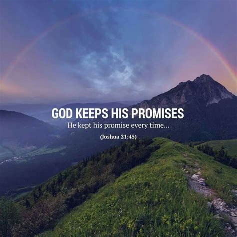 a rainbow in the sky with a bible verse about god keeps his promises he ...