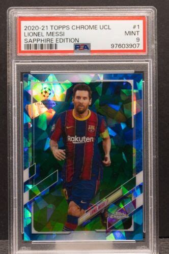 Lionel Messi Topps Chrome Ucl Sapphire Edition Psa