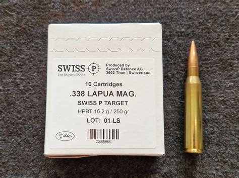 Munitions Swiss P Target Cal 338 LM 250 Grs HPBT Match X 10 ARMECA VPC