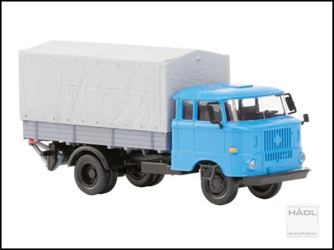 Hädl 121051 03 IFA W50L Holzpritsche Ladekran hellblau