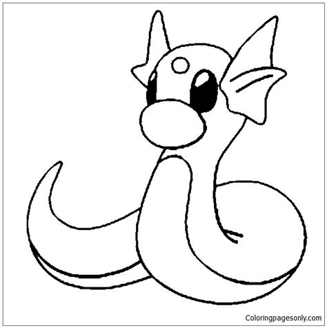 Dratini Pokemon Coloring Page Free Printable Coloring Pages