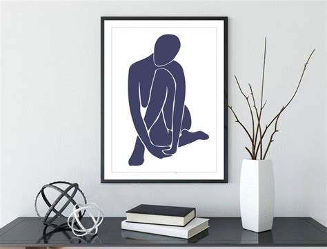 Matisse Style Blue Nude Printable Abstract Nude Matisse Art Style Printable Woman Figure