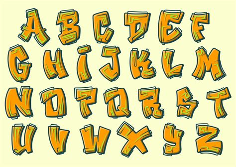 Alphabet Graffiti Neon Cartoon vector Illustration 10525948 Vector Art ...