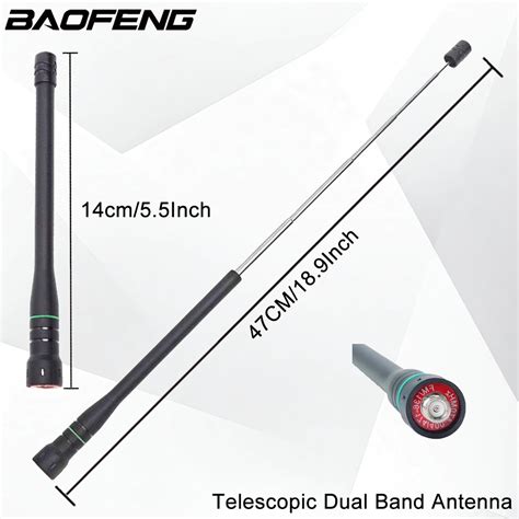 Baofeng Rod Telescopic Gain Antenna Walkie Talkie Dual Band Uhf Antenna