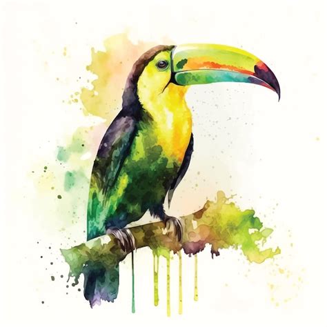 Premium Vector Keelbilled Toucan Watercolor Paint