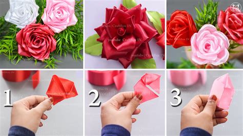 How To Make Rose Flower With Ribbon At Wallace Holbrook Blog