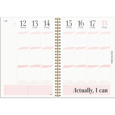 Burde 2024 Kalender Life Planner pink k läder Lomax se