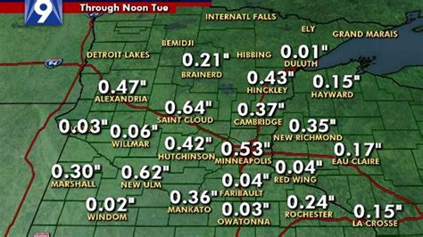 Rain Totals Morning Of Steady Rain Drops 0 5 1 Inches On Twin Cities