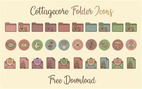 Cottagecore Aesthetic Folder Icons For Mac Windows Free