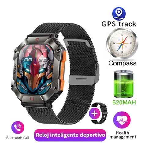 Reloj inteligente militar para hombre pulsera con brújula para