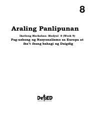 Ap Q Week Pdf Araling Panlipunan Ikatlong Markahan Modyul