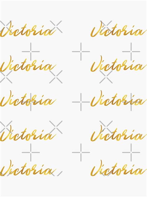 Victoria Name Hand Lettering In Faux Gold Letters Pack Of 10 Sticker