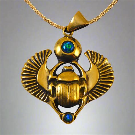 Ancient Egyptian Scarab Beetle Khepera Pendant Big Joes Biker Rings