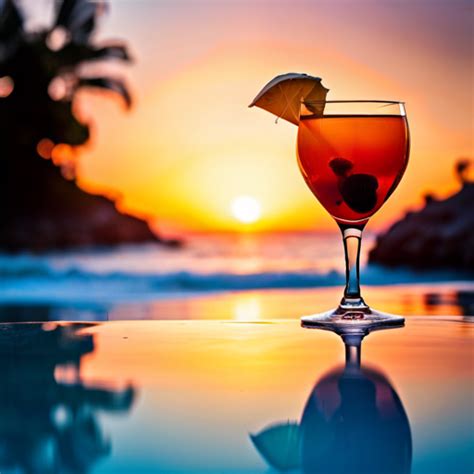 Tropical Lagoon Sunset Vibrant Tropical Sunset Cocktail With Multi Layered Flavors