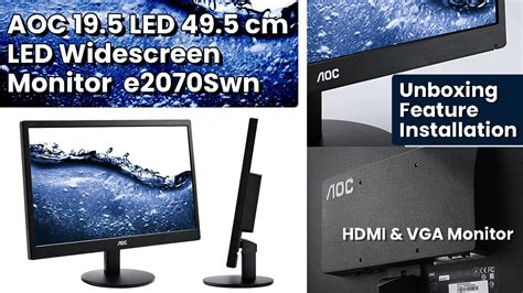 AOC 19 5 LED HD Widescreen 1600 X 900 Monitor E2070Swn HDMI VGA