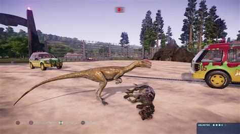 Jurassic World Evolution Dilophosaurus Pair Vs Proceratosaurus Trio Base Genome Youtube