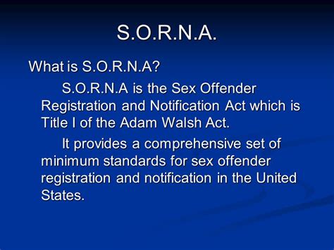 Federal Sex Offender Registration And Notification Act When The Sex