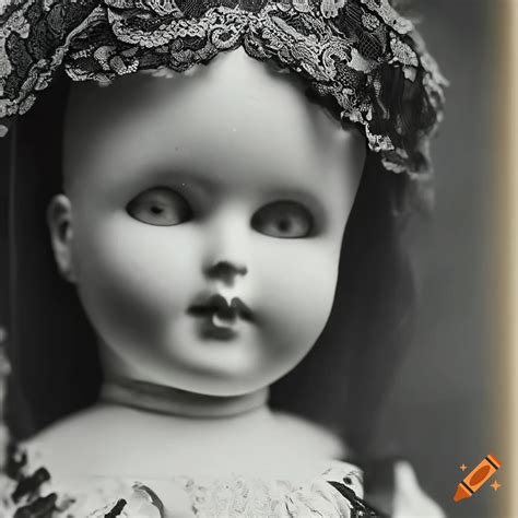 Black And White Vintage Photo Of A Haunting Victorian Doll On Craiyon