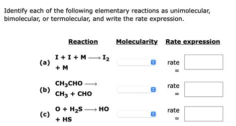 Solved Identify each of the following elementary reactions | Chegg.com