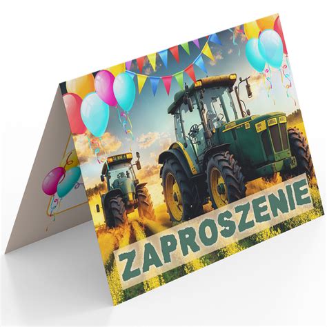 Zaproszenie Traktor Pole Rolnik Na Urodziny Dziecka Koperta Gratis