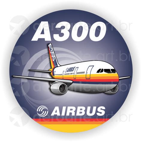 Airbus A300 Round Sticker Aeroarte