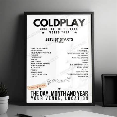 Coldplay Setlist Poster - Olympic Stadium, Athens | June 9th, 2024 ...